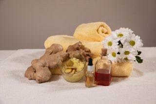 Ginger therapy towels and oils flower