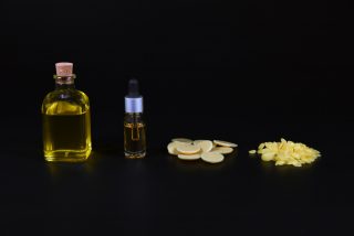 Ingredients natural cosmetics on a black background