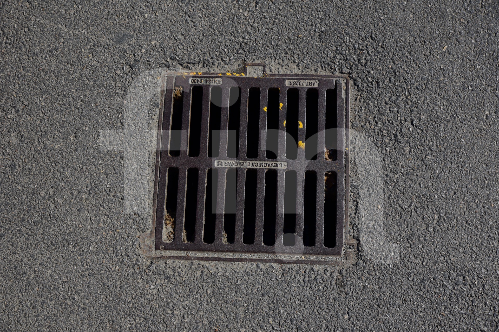 Street shaft on asphalt