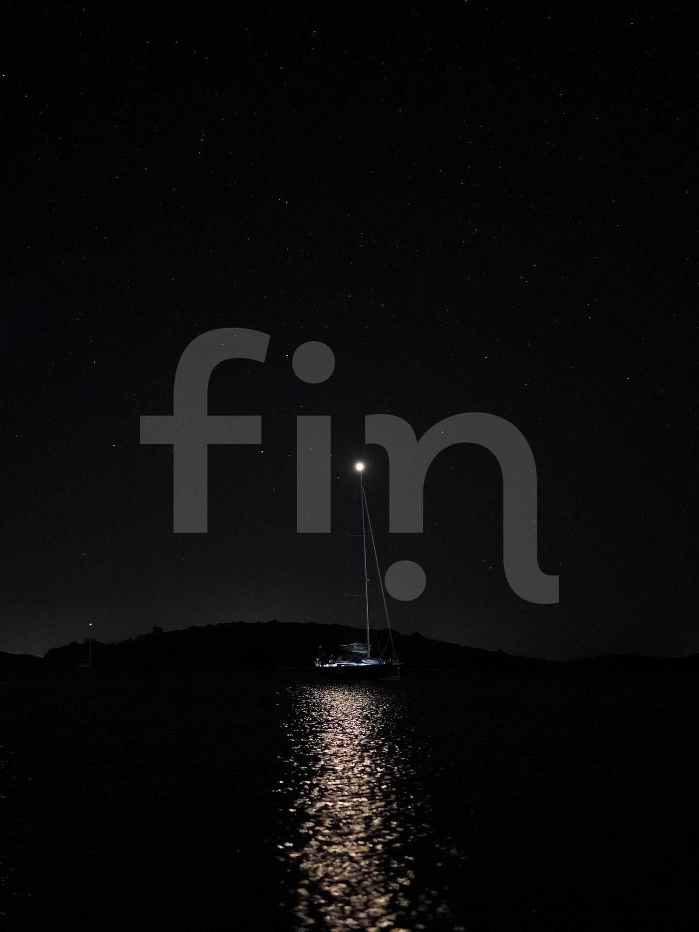 Sailboat at night starry sky