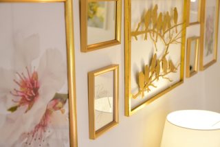Gold details on a white wall interior home decor