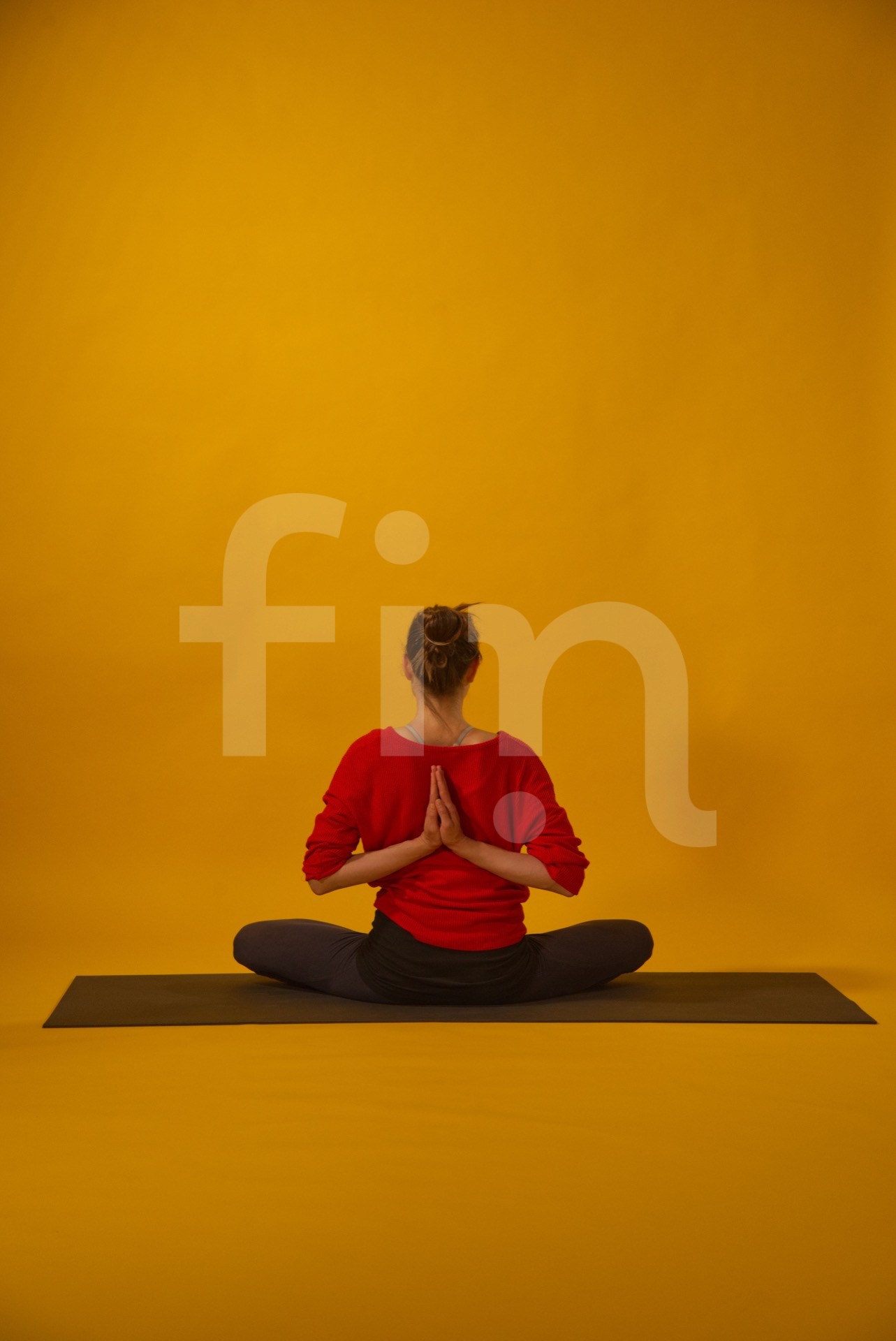 Yoga pose reverse prayer position