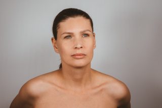 Nude beauty women portrait high key