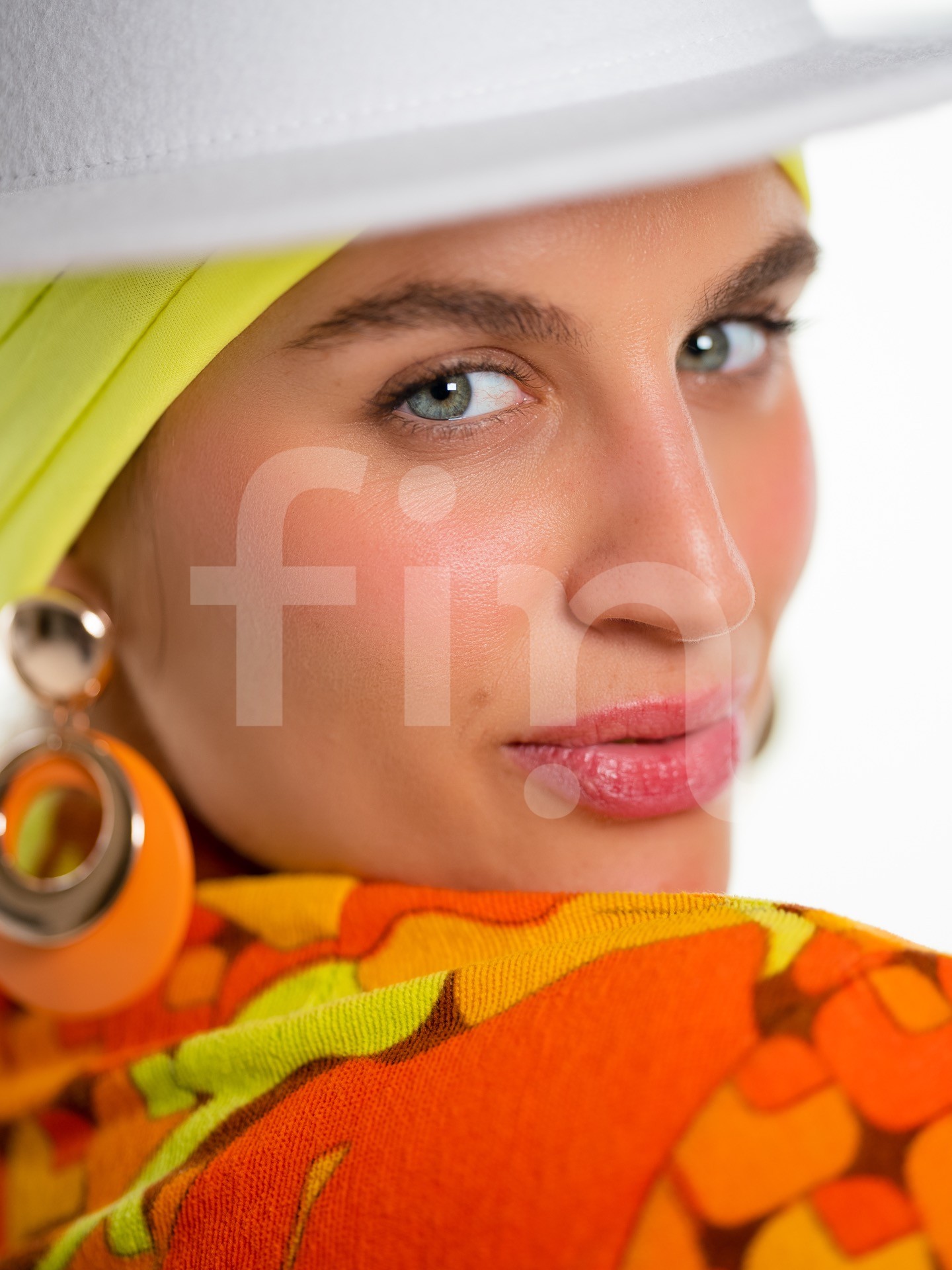 Yellow-orange styling girl portrait