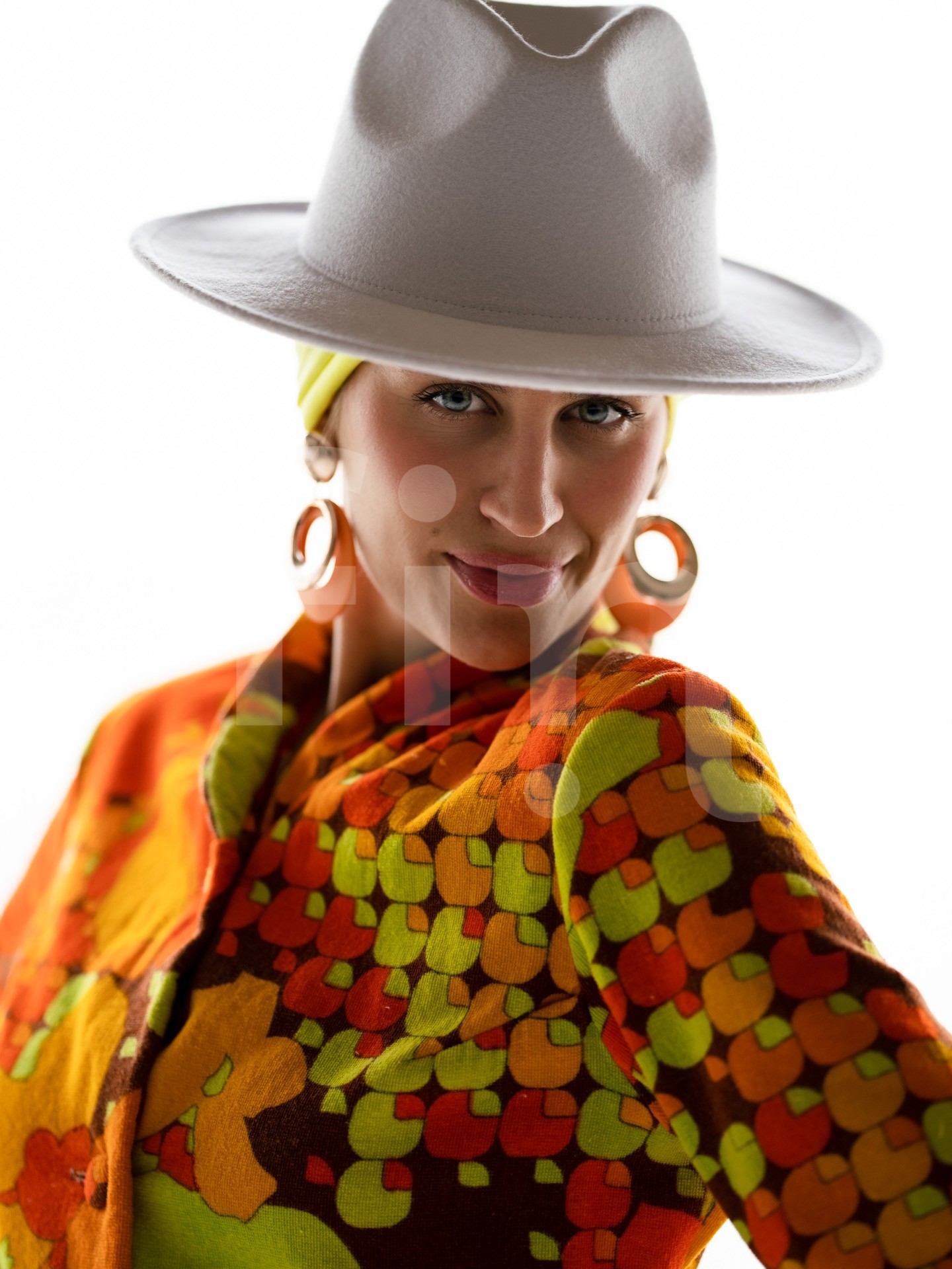 Yellow-orange styling girl portrait